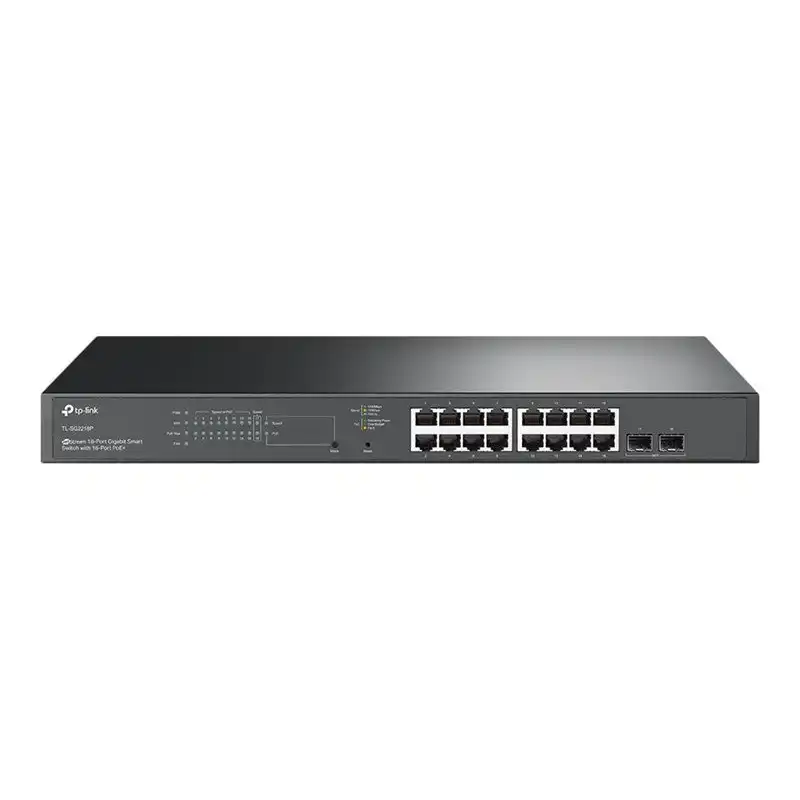 JetStream™ 16-Port Gigabit Smart Switch with 2 Gigabit SFP SlotsPORT: 16× Gigabit RJ45 Ports, 2× Gigabit SFP... (SG2218)_1